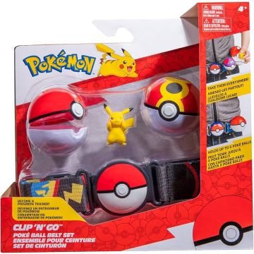 Jazwares Pokémon Clip 'N' Go Riemset-Pikachu + Poké Ball & Repeat Ball (Diversen) Nieuw