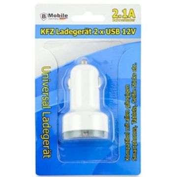 Mobile Germany Dual USB Car Charger 12V-Wit (Diversen) Nieuw