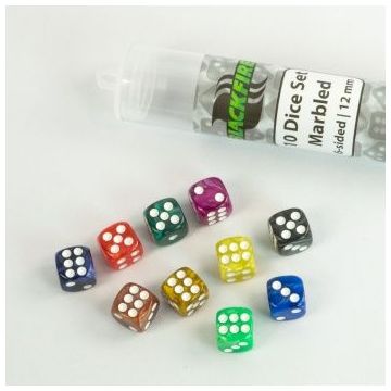 Blackfire 10 Marbled Dice Set-12MM (Diversen) Nieuw