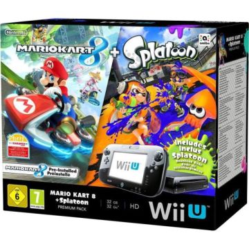 Nintendo WiiU Premium Pack 32GB Boxed-Mario Kart 8 & Splatoon (Wii U) Gebruikt