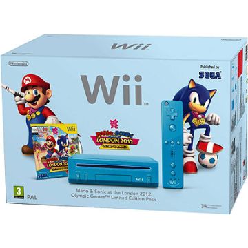 Nintendo Wii Family Edition Blauw- Incl. Mario & Sonic 2012 (Wii) Nieuw