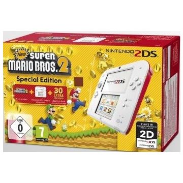 Nintendo 2DS Console Special Edition-Wit Incl. New Super Mario Bros. 2 (2DS) Gebruikt