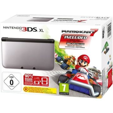Nintendo 3DS XL Pack-Zilver Incl. Mario Kart 7 (3DS) Gebruikt