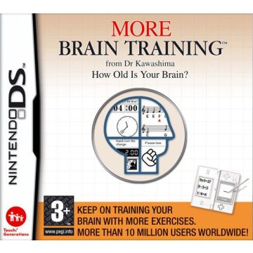 Dr. Kawashima's More Brain Training-Standaard (NDS) Gebruikt