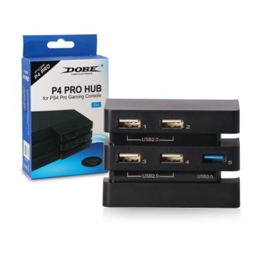 DOBE PS4 Pro USB Hub-Zwart (PlayStation 4) Gebruikt