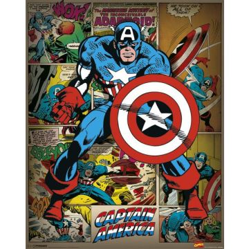 Hole in the Wall Marvel Comics Mini Poster-Captain America Retro (Diversen) Nieuw