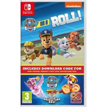 Paw Patrol on a Roll + Paw Patrol Mighty Pups Save Adventure Bay!-Standaard (Switch) Gebruikt