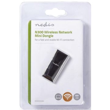 Nedis N300 Wireless Network Dongle-Zwart (PC) Nieuw
