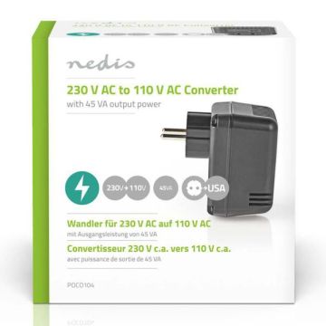 Nedis Stroomomvormer 230V AC - 110V AC met 45W Vermogen-Standaard (Diversen) Nieuw