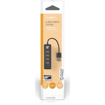 Nedis 4-Port USB 2.0 Hub-Standaard (Diversen) Nieuw