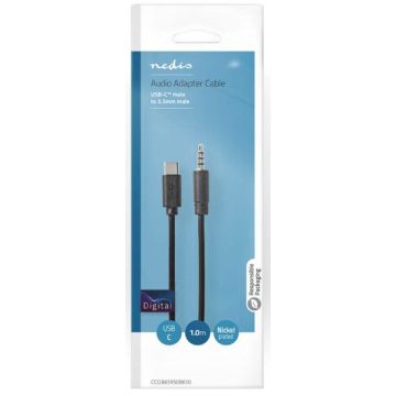 Nedis Audio Kabel USB-C Male naar 3.5mm male-Standaard (Diversen) Nieuw