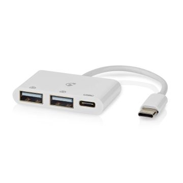 Nedis USB 2.0 3-Port USB-C Hub-Wit (Diversen) Nieuw