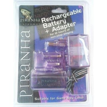Piranha Rechargeable Battery + Adapter for GBC-Transparant/Paars (GBC) Nieuw