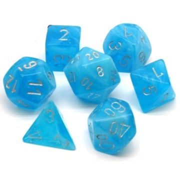Chessex Polyhedral 7 Dice Set-Luminary Sky / Silver (Diversen Nieuw