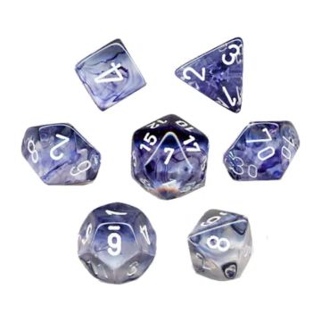 Chessex Polyhedral 7 Dice Set-Nebula Black / White (Diversen) Nieuw