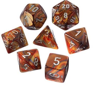 Chessex Polyhedral 7 Dice Set-Lustrous Gold / Silver (Diversen Nieuw