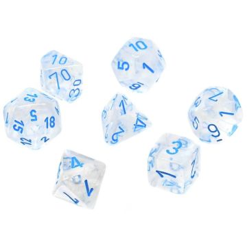 Chessex Polyhedral 7 Dice Set-Borealis Polyhedral Icicle / Light Blue Luminary (Diversen Nieuw