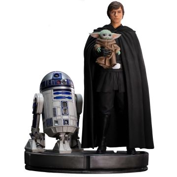 Iron Studios Star Wars The Mandalorian 1/4 Replica Legacy Statue-Luke Skywalker with R2-D2 & Grogu (Diversen) Gebruikt