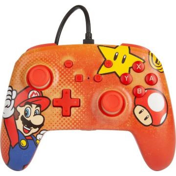 PowerA Nintendo Switch Enhanced Wired Controller-Mario Vintage (Switch) Nieuw