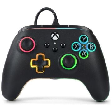 PowerA Advantage Wired Controller with Lumectra + RGB LED Strip-Zwart (Xbox Series X) Nieuw