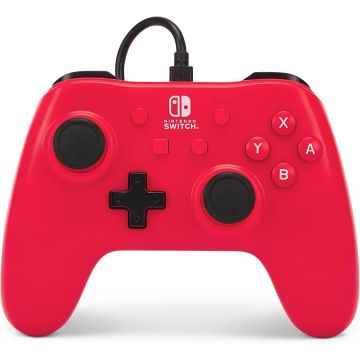 PowerA Nintendo Switch Wired Controller-Rood (Raspberry Red) (Switch) Nieuw