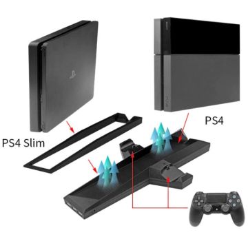 Merkloos Vertical Charging Stand voor PS4 & PS4 Slim-Standaard (PlayStation 4) Nieuw