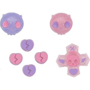 GeekShare Switch Transparent Thumb Grip Set-Skull & Hearts (Blauw / Paars) (Switch) Nieuw