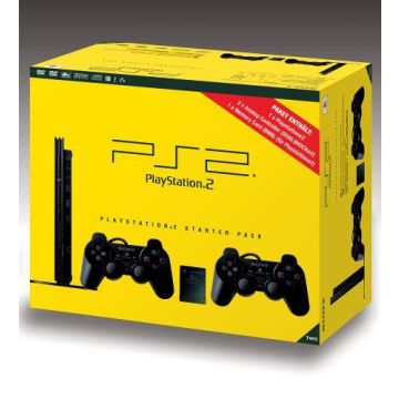 Sony PlayStation 2 Slimline Boxed-Zwart Incl. 2 Controllers (PlayStation 2) Nieuw