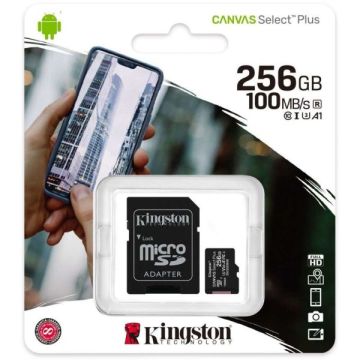 Kingston Canvas Select Plus microSDXC-256GB Incl. Adapter (Diversen) Gebruikt