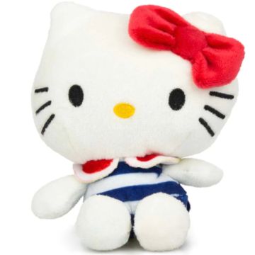 Play by Play Hello Kitty Beanbag Pluche 12CM-Red Bow & Blue Striped Pants (Diversen) Nieuw