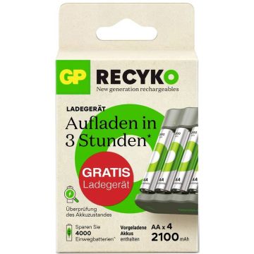 GP ReCyko Rechargeable Battery 4-Pack 2100mAh-AA (Diversen) Nieuw