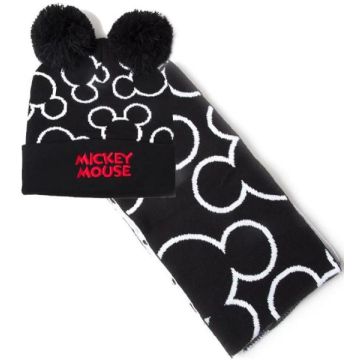 Difuzed Disney Mickey Mouse Gift Set Silhouette Beanie & Sjaal-Standaard (Diversen) Nieuw