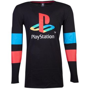 Difuzed Sony PlayStation Logo & Arms Striped Long Sleeve T-Shirt-Maat L (Diversen) Nieuw