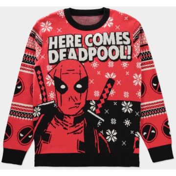 Difuzed Marvel Deadpool Here Comes Deadpool Knitted Jumper-Maat L (Diversen) Nieuw