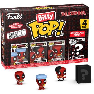 Funko Bitty Pop! Deadpool 4-Pack-Deadpool (Bathtime) / Deadpool (Flamenco) / Deadpool (Supper Hero) / ? (Diversen) Nieuw