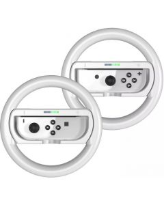 JYS Nintendo Switch Steering Wheel & Comfort Grip Pair -Wit (NSW) Nieuw