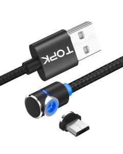 TOPK Magnetische Oplaadkabel -Micro USB Zwart (Diversen) Nieuw
