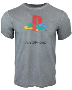 Numskull Sony PlayStation Logo Japanese T-Shirt Grijs-Maat XL (Diversen) Nieuw