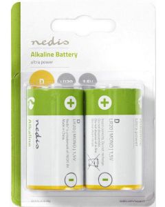 Nedis Alkaline D Batterijen 1.5V -2 Stuks (Diversen) Nieuw