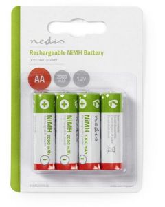 Nedis Oplaadbare NiMH AA Batterijen 1.2V -2000 mAh 4 Stuks (Diversen) Nieuw
