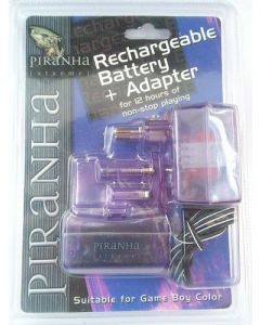 Piranha Rechargeable Battery  plus Adapter for GBC-Transparant/Paars (GBC) Nieuw