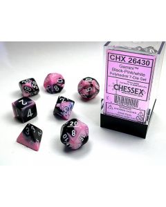 Chessex Polyhedral 7 Dice Set-Gemini Black-Pink White (Diversen) Nieuw