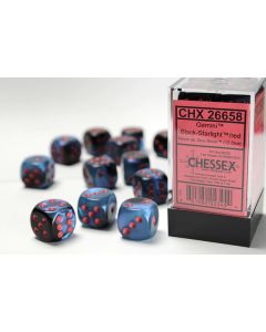 Chessex D6 Polyhedral 12 Dice Set-Gemini Black-Starlight (Diversen) Nieuw