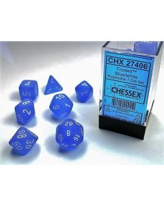 Chessex Polyhedral 7 Dice Set-Frosted Blue / White (Diversen) Nieuw