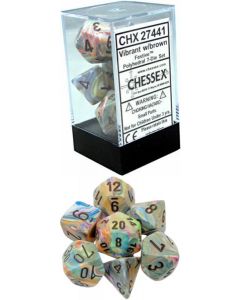 Chessex Polyhedral 7 Dice Set-Festive Vibrant Brown (Diversen) Nieuw