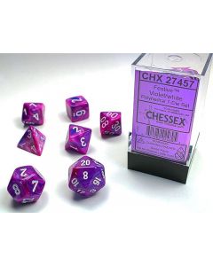 Chessex Polyhedral 7 Dice Set-Festive Violet White (Diversen) Nieuw