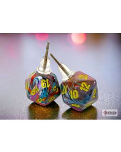 Chessex Mini Polyhedral D20 Stud Earrings-Festive Mosaic (Diversen) Nieuw