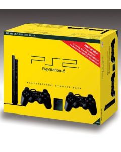 Sony PlayStation 2 Slimline Boxed-Zwart Incl. 2 Controllers (Playstation 2) Nieuw