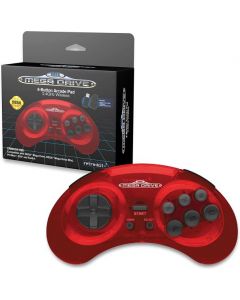 Retro-Bit SEGA Mega Drive 2.4G Wireless 8 Button Arcade Pad-Crimson Red (Sega Mega Drive) Nieuw
