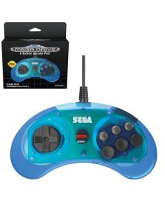 Retro-Bit SEGA Mega Drive 6 Button Arcade Pad -Clear Blue (Sega Mega Drive) Nieuw